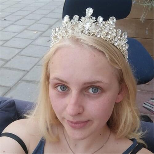 Vintage Pearl Red Crystal Tiaras Wedding Hair Accessories Bridal Bridesmaid Women Girls Tiara Gold Crown Hair Jewelry