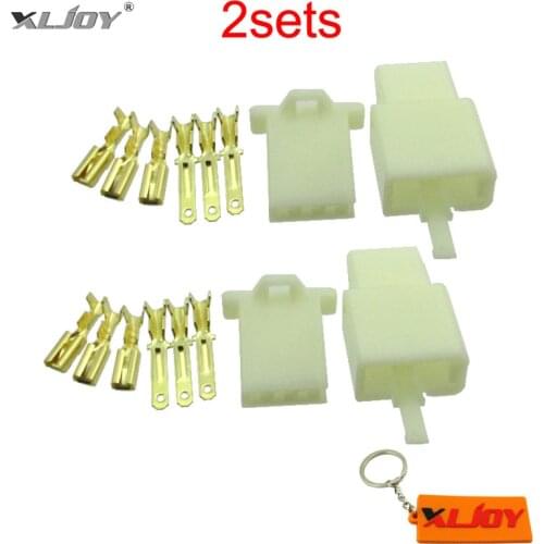 XLJOY 3 Pins Electrical Wire Connector Terminal Harness Plug Socket For Pit Dirt Pocket Mini Bike Go Kart ATV Scooter Motorcycle