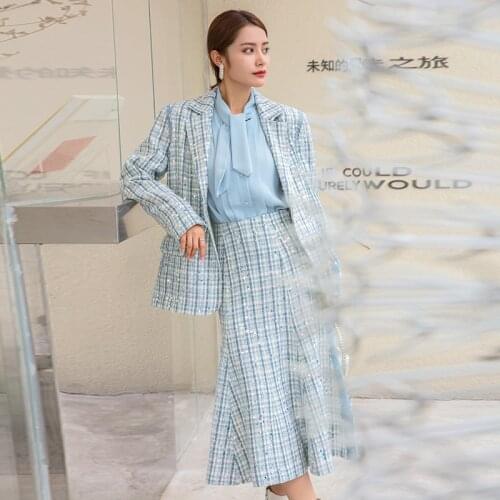 YIGELILA Latest Fashion Women Tweeds Coats Elegant Coats Office Lady Coats Jackets 91141