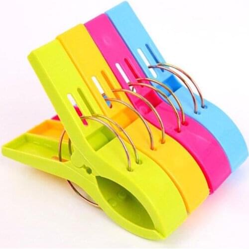 12pcs Durable Hanging Cloth Clip Large Size Plastic Clips Strong Windproof Clothes Quilt Clothes Pegs Clothespin Mixed Colors