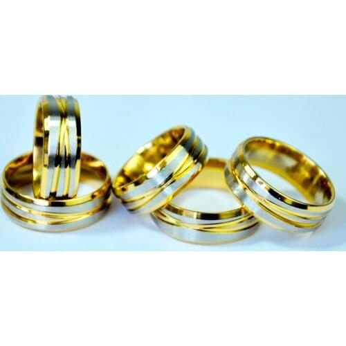 10Pcs Vintage Retro Style Gold Stainless Steel Rings For Men and Women Fashion Round Bulk Punk Rings WholeSale Jewelry LR4082