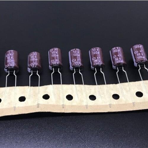 100pcs 100uF 50V100uf NCC KY Series 8x11.5mm Low ESR 50V100uF Aluminum Electrolytic Capacitor