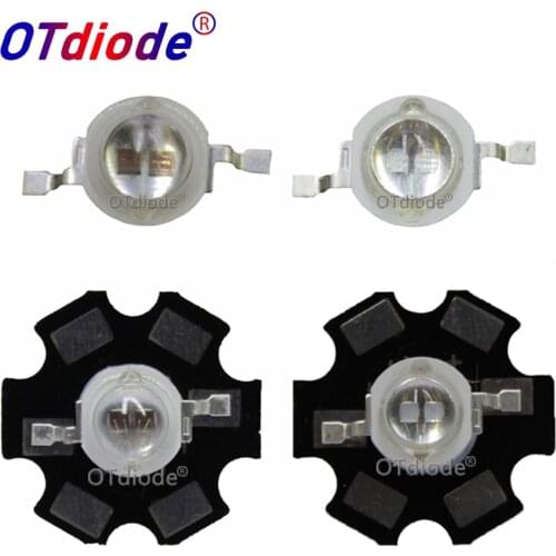 10pcs 3W Led Diode 3W 5W Light 2 Chips 3W 5W led diode Emitter Blue 450nm UV Diode 395nm IR 730nm 740nm high power UV lamp PCB
