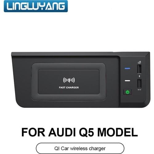 15W fast car QI wireless charger charging phone holder Pad USB for Audi Q5 SQ5 2018-2020