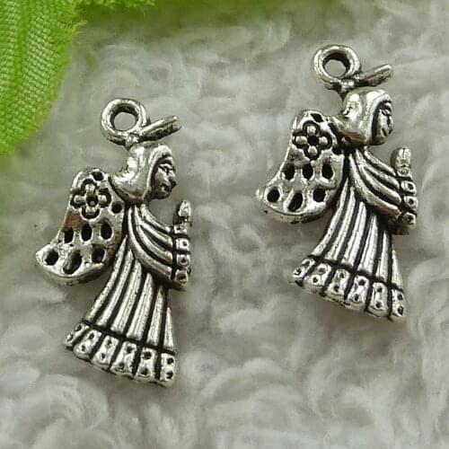 312 pieces antique silver angel charms 21x12mm #3436
