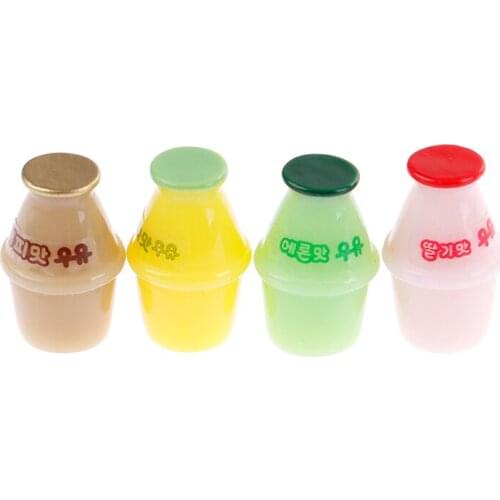 4Pcs Resin Miniature Kitchen Accessories Mini Juice Milk Cup Milk Cup Drinking Water Cups Water Play 1:12 DollhouseToys