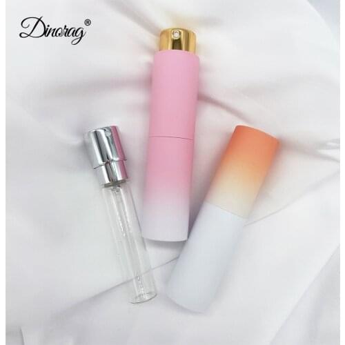 8ml Gradient Color Refillable Spray Bottle Empty Cosmetic Perfume Container With Glass Liner Pivoted Open Spray Perfume Bottle