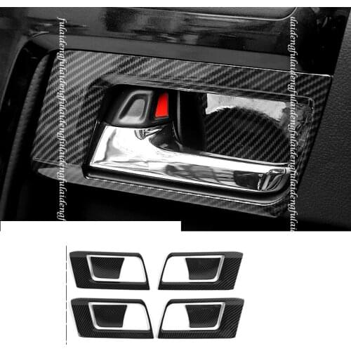 8pcs For Toyota 4Runner 2010-2019 Carbon Fiber ABS Car Interior Handle Bowl Cover Trim Car Styling Accessories