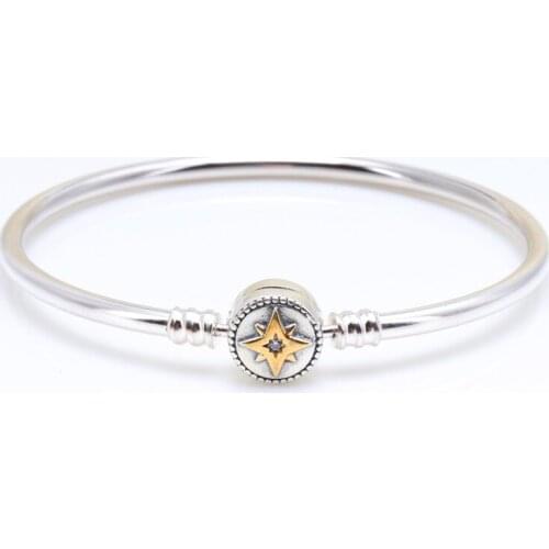 Authentic 925 Sterling Silver Pan Bracelet Creative Five Pointed Star Clasp Classic Star Bracelet Fit Diy Charm Women Jewelry