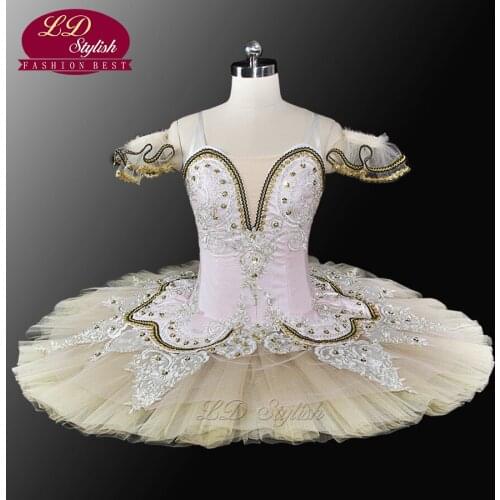 Adult Beige Ballet Tutu Professional Stage Danewear Pink And Beige Classical Ballet Performance Costumes Customized LD0028