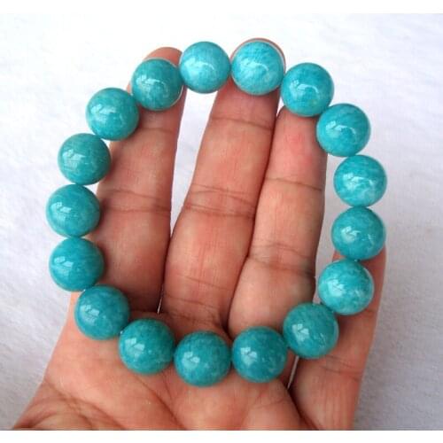 Free Shipping Natural Mozambique Amazonite Round 12.5mm~13mm Beads Bracelet Women Man Jewelry Accessories Weddings Parties Gift