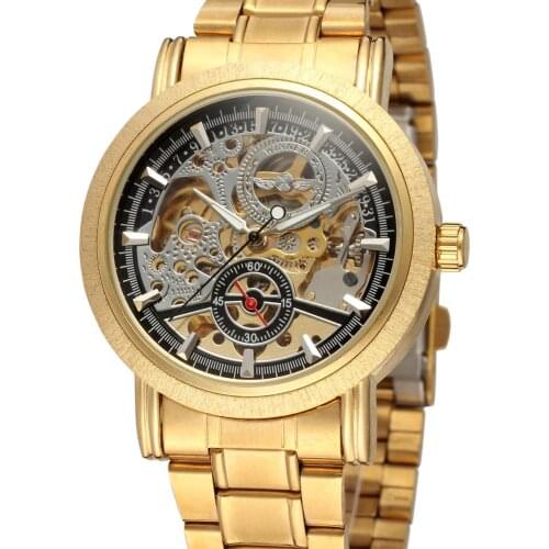 WINNER Men Mechanical Watch Fashion Men Stainless steel Automatic Watch Top Brand Unisex Watch Luxury Male Clock Sports