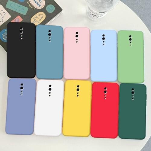 For OPPO Reno Z Case Soft TPU Silicone Simple Macaron Colors Candy Black Simple Phone Back Cover