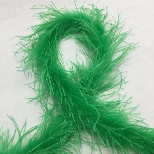 Length 2 Meters Deep Green Ostrich Feather Boas Lady Scarf for Clothing Accessories Wedding Decorations Centerpieces Feathers