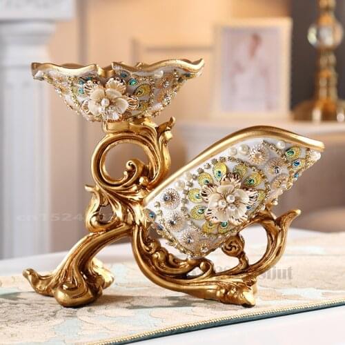 European Gold Resin Wine Rack Living Room Quality Wine Cabinet Decoration Goblet Cup Wine Bottle Rack Home Decor Ornaments