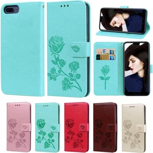 Honor 10 Fashion Rose Flower Leather Flip Case For Huawei Honor 10 Funds Mobile Phone Cover For Huawei Honor 10 Capa