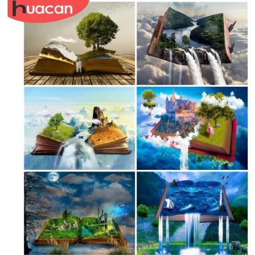 HUACAN Diamond Painting Book Diamond Embroidery Mosaic Waterfall Cross Stitch Handmade Gift Bedroom Decoration