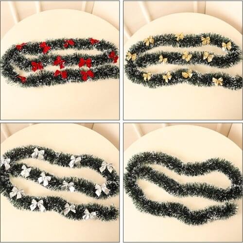 Artificial Christmas Fireplace Garland Wreath Fake Pine Tree Ornament Gold / Pink / Blue / Red Fireplace Ornament