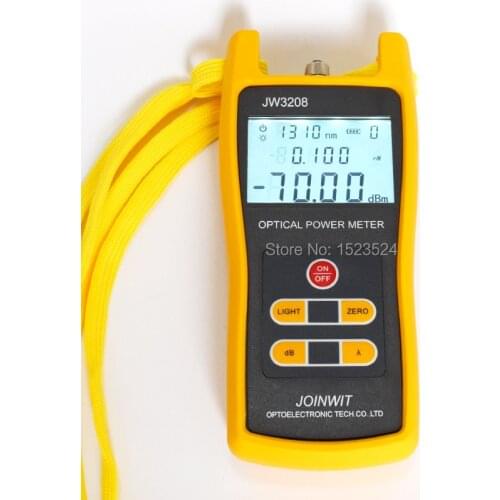 Used in Telecommunication Field Cheap JW3208A -70~+6dBm Handheld Fiber Optic Power Meter