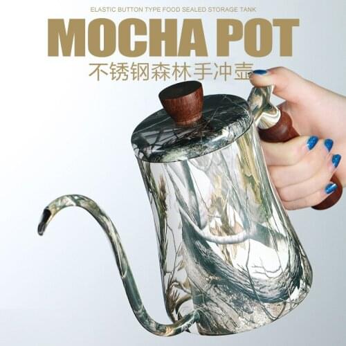 500ML Stainless Steel Hand-made Coffee Pot Household Hanging Ear Thickenedl Long-mouthed Coffee Pot Boiling Thin-necked Pot