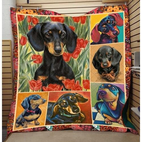 Cute Dog Print Quilt Artistic Classic High End Cartoon Kids School Adults Bed Summer Cool Quilt Hot Sales Dropshipping