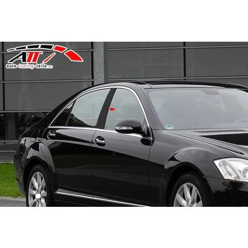 Fit For Mb Mercedes W221 S-class 2005-2013 Carbon Door Pillar 6 Pcs Chrome Styling Accessories Modified Designed Car tuning