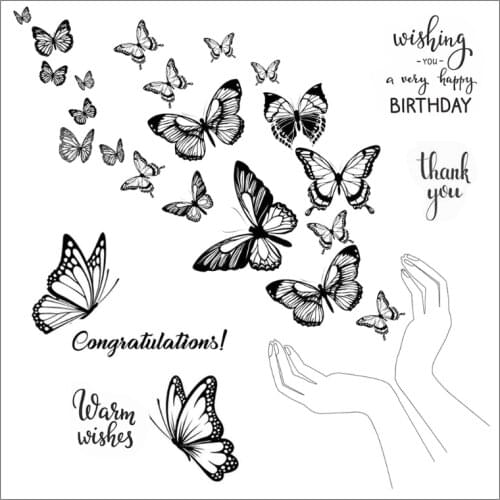 Q9QF DIY Dragonfly/Butterfly Printing Silicone Stamps, Clear Stamp Embossing Mold for Paper Card and Craft Gift Making