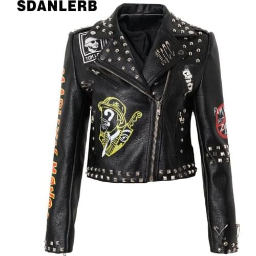 Женские кожаные куртки SDANLERB China At AliExpress