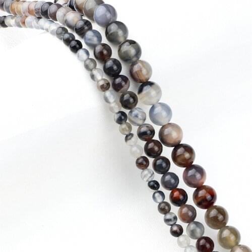 Carnelian Black And White Loose Beads Smooth Agates Natural Stones 8/6/4mm For DIY Bracelets Handmade Jewelry Making Accessories