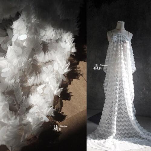 Mesh embroidery sequins fabric,perspective designer cloth lace fabric Wedding Dress Tulle Material fabrics for patchwork