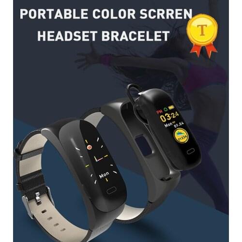 Smart Bracelet Earphones Compatible With Android IOS call remind Smart Wristband Alarm Reminder Sleep Monitor Black smart band