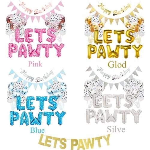 Pet Birthday Party Decoration Colorful Dog Gifts With Banner Balloon Suitable For Celebrate Pet Birthday Interesting Supplies