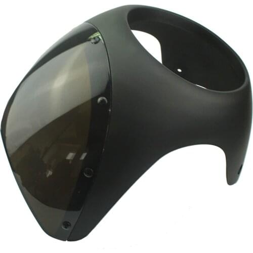Universal 7" Handlebar Headlight Windshield Fairing Screen For Harley Cafe Racer with Smoked lens
