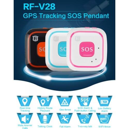 High Quality Mini size Smart RF-V28 Kids GPS Tracker Two way audio communication Talking clock SOS Historical route playback