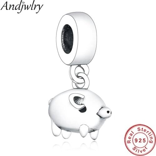 2020 New Fit Original Pandora Charms Bracelet 925 Sterling silver Pig Pendant Dangle Beads DIY Jewelry Women Kids Berloque