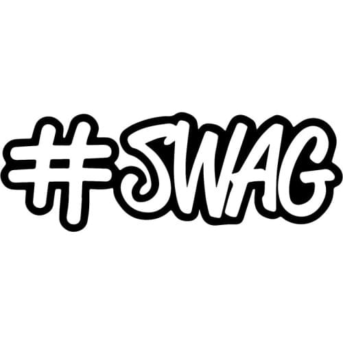 17.8*6.3CM #SWAG Classic Vinyl Car Decal Personalized Car Styling Stickers Accessories Black/Silver C9-0515