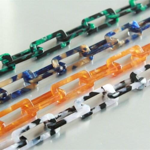 2feet Rectangle Acetate Acrylic Necklace Chain,Eyegalss Chain,Plastic Jewelry Chain, Size 28mmx12mm