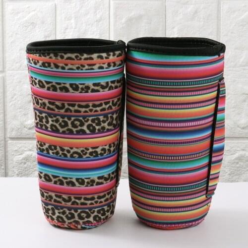 2Pcs Neoprene Insulated Sleeves Cup Cover Holder Reusable Iced Coffee Cup Sleeve with Strap Handle for 30OZ Tumbler Coffee Cup