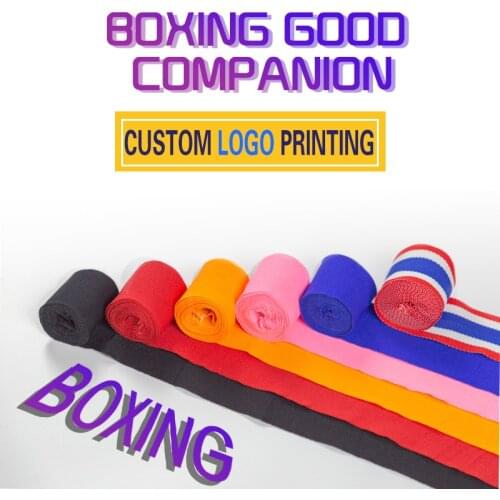 2 pieces / roll Width 5cm Length 2.5M / 5M With Elastic Cotton Sports Strap Boxing Bandage Sanda Muay Thai MMA Taekwondo Custom