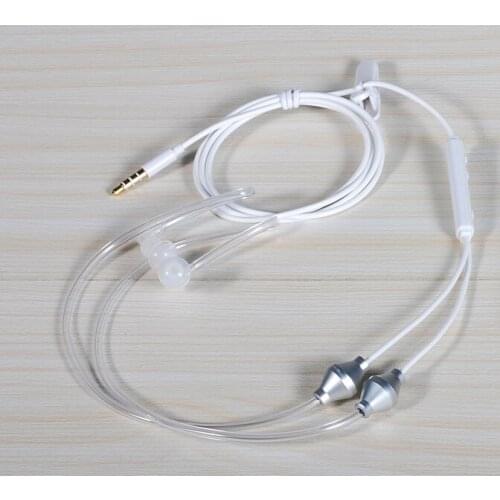 3.5mm In Ear Anti-radiation Earphone Air Tube Stereo Headset Monaural Headphones with Mic for Xiaomi iPhone Samsung MP3