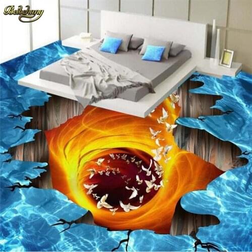 Beibehang Custom Photo 3D Floor Painting Wallpaper Volcanic Lava Bathroom Living Room 3D Floor Tile Painting papel de parede