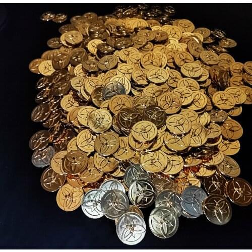 5pc/set Genshin Impact Gold Mora Coin Morax Cosplay Prop Accessories 2.5cm