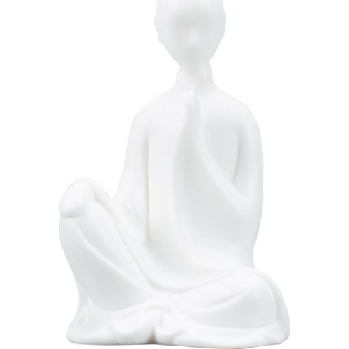 White porcelain without phase Buddha Zen ornaments Home living room desktop Little monk ornaments