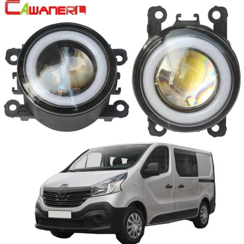 Cawanerl For Renault Trafic Car Accessories LED Fog Light H11 30W COB Angel Eye Daytime Running Light 12V 2003 2004 2005 2006