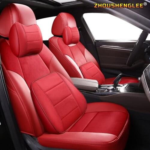 ZHOUSHENGLEE Custom Leather car seat covers For Toyota Corolla PRIUS Prado Land Cruiser RAV4 CROWN Camry Highlander CH-R Alphard