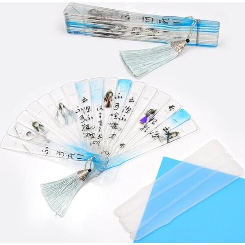 1pc Fan Silicone Mold DIY Handmade Crystal Drop Glue Epoxy UV Resin Mold For Jeweley Making