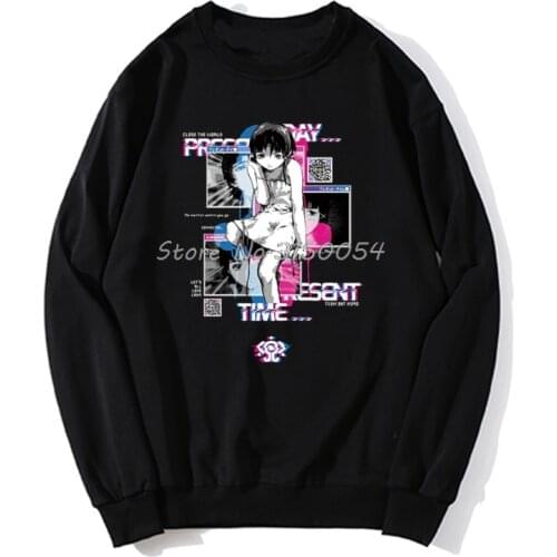 Glitch Serial Experiments Lain Hoodie Anime TV Hoodies Spring Autumn Men Pullover Sweatshirts Harajuku Streetwear