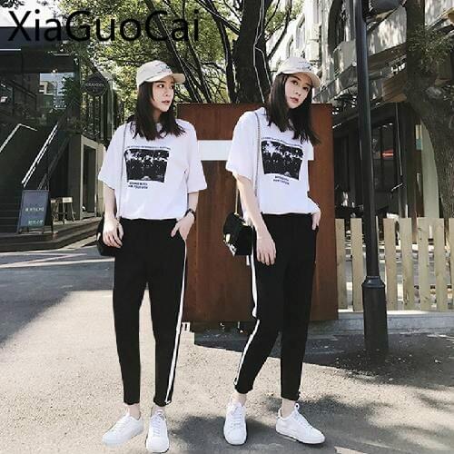 Summer Fashion Women Two-piece Sets Trousers Korean Trend Pants Suit Women Two Piece Casual Outfits