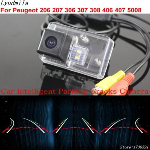 Lyudmila Car Intelligent Parking Tracks Camera FOR Peugeot 206 207 306 307 308 406 407 5008 Car Back up Reverse Rear View Camera