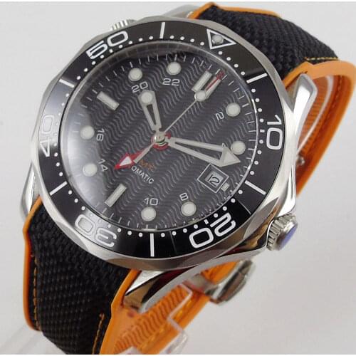 41mm sapphire glass see through back ceramic bezel GMT Automatic Movement Mens Watch